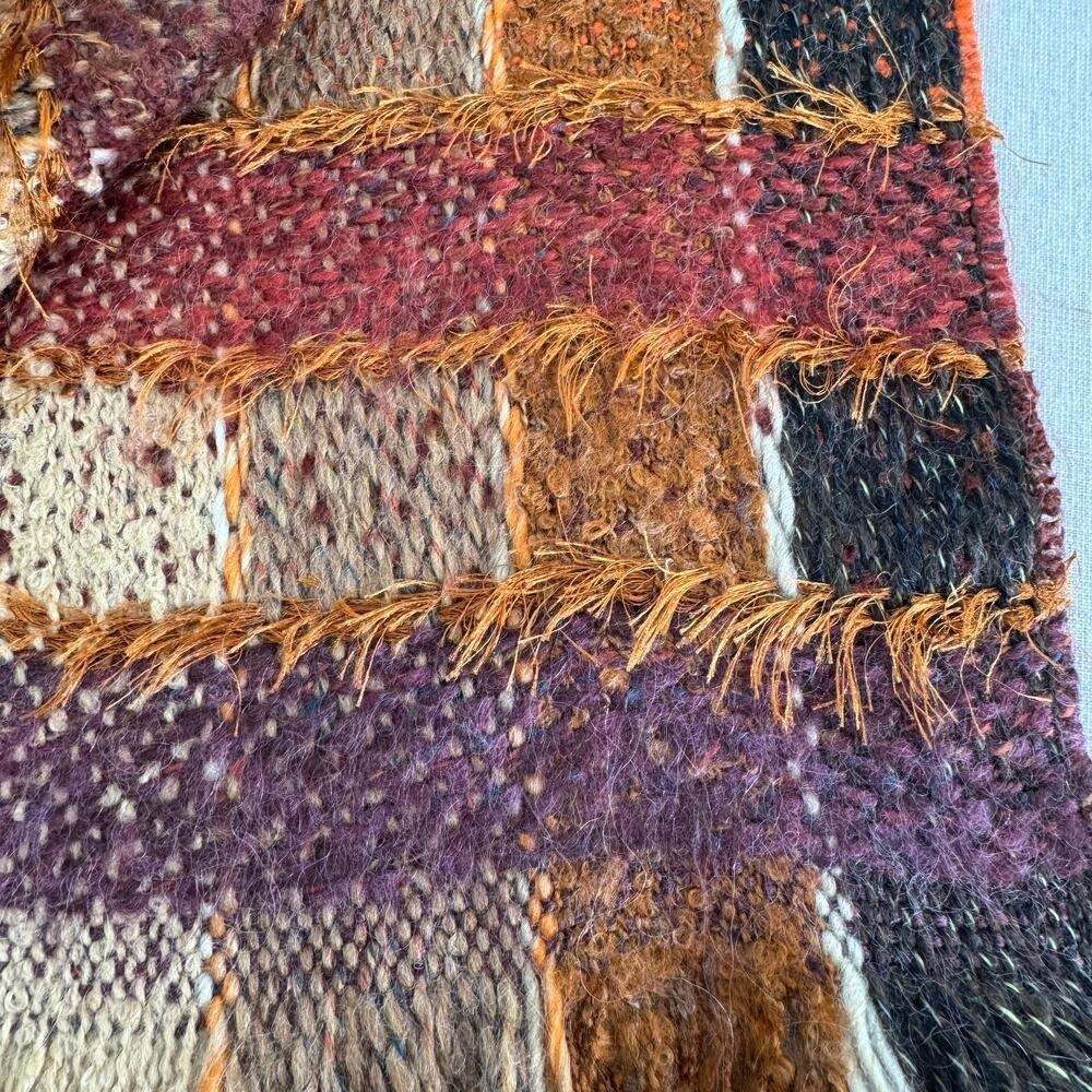 P. Cornillon Wool Blend Patchwork Scarf - image 7